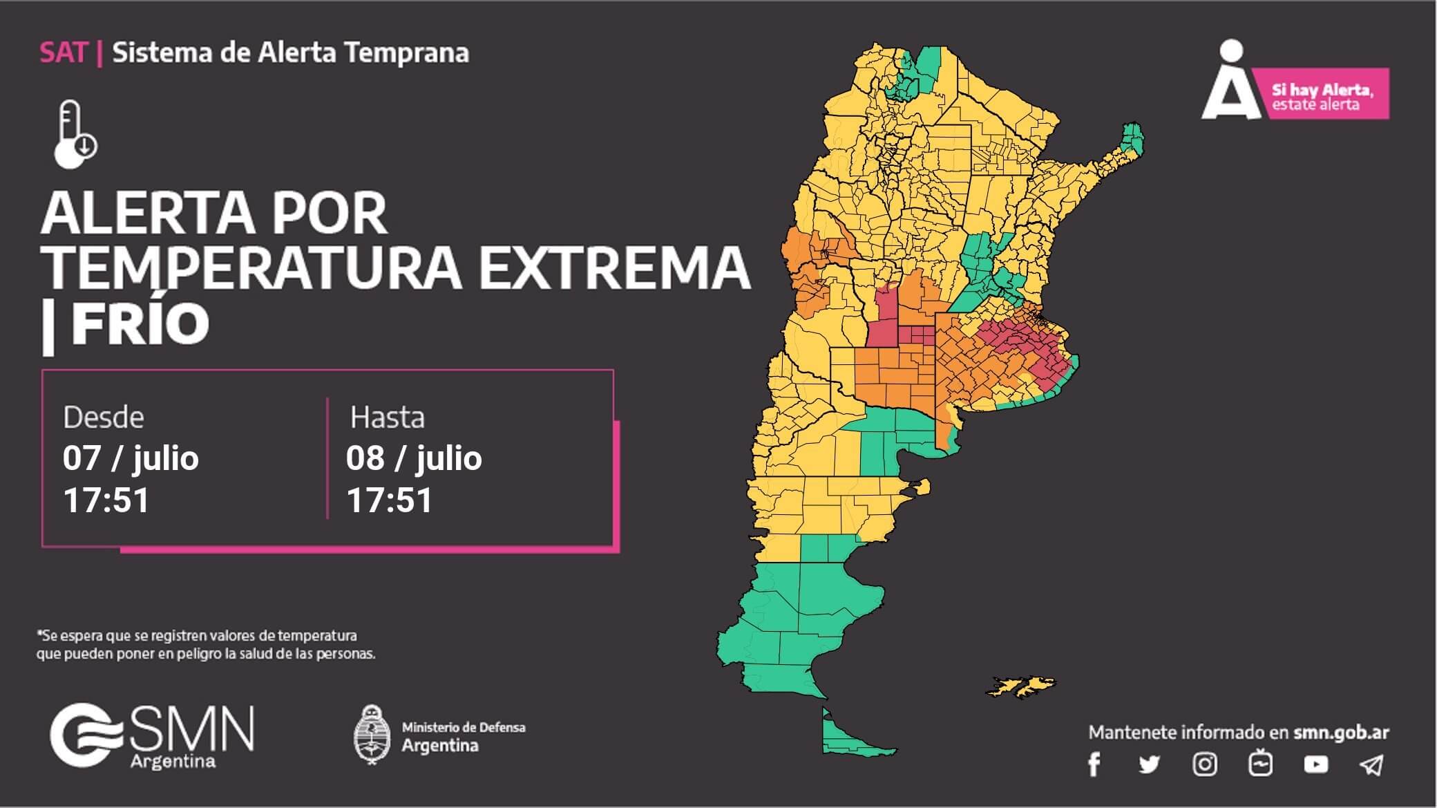 alerta temperatura frio smn