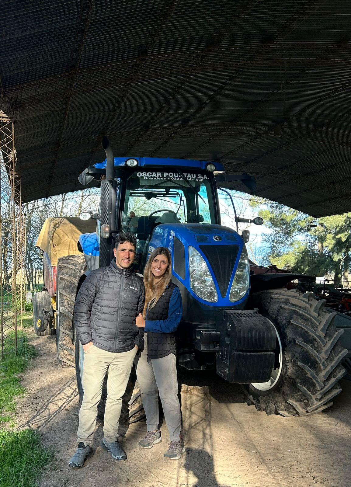 Con el tractor